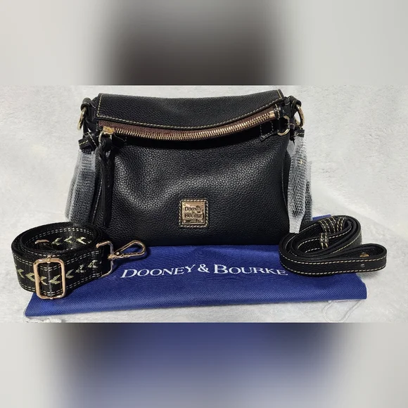 Dooney & Bourke Black Leather Shoulder Bag - Picture 2 of 9